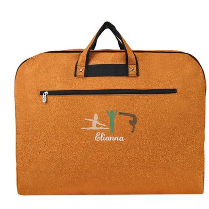 Personalized Glitter Gymnast & Dancer Garment Bag – Custom Embroidered Travel Storage