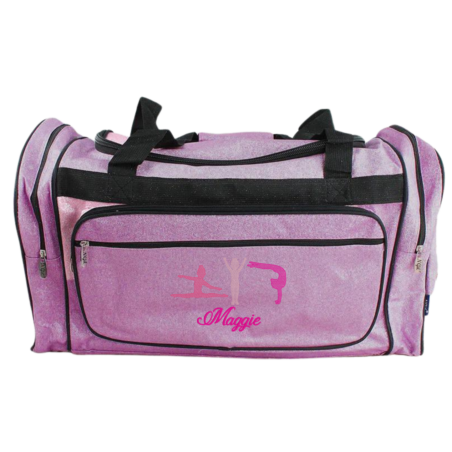 Personalized Glitter Duffle – Tumbling Girls & Cheer Travel Bag
