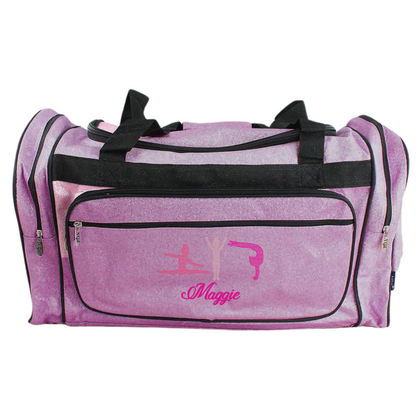 Personalized Glitter Duffle – Tumbling Girls & Cheer Travel Bag