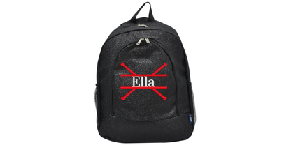 Personalized Monogrammed Glitter Backpack with Cheerleader Embroidery