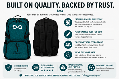 Personalized Red Glitter Cheer Backpack | Custom Nfinity Sparkle Backpack for Cheerleaders