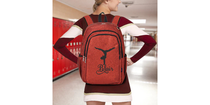 Shimmering Black Glitter Backpack - Ideal for Gymnasts