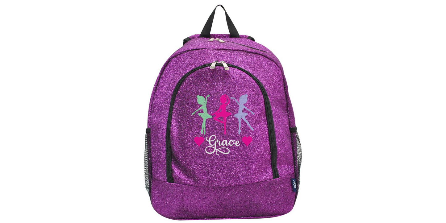 Customizable Royal Blue Glitter Dance Backpack – Stylish and Functional