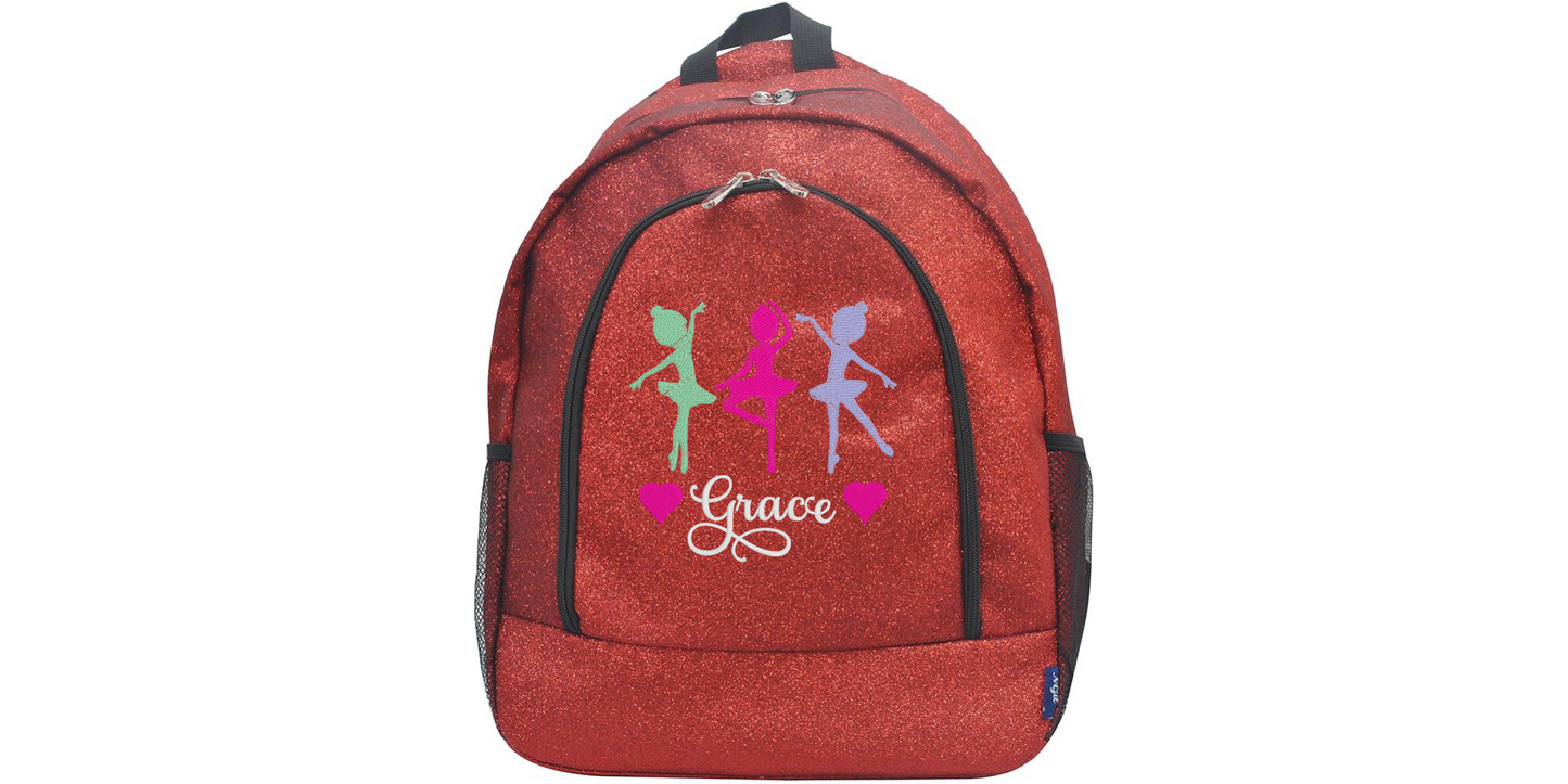 Customizable Royal Blue Glitter Dance Backpack – Stylish and Functional