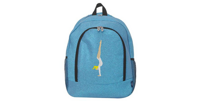 Personalized Sparkle Glitter Backpack with Handstand Design, Custom Name Included!