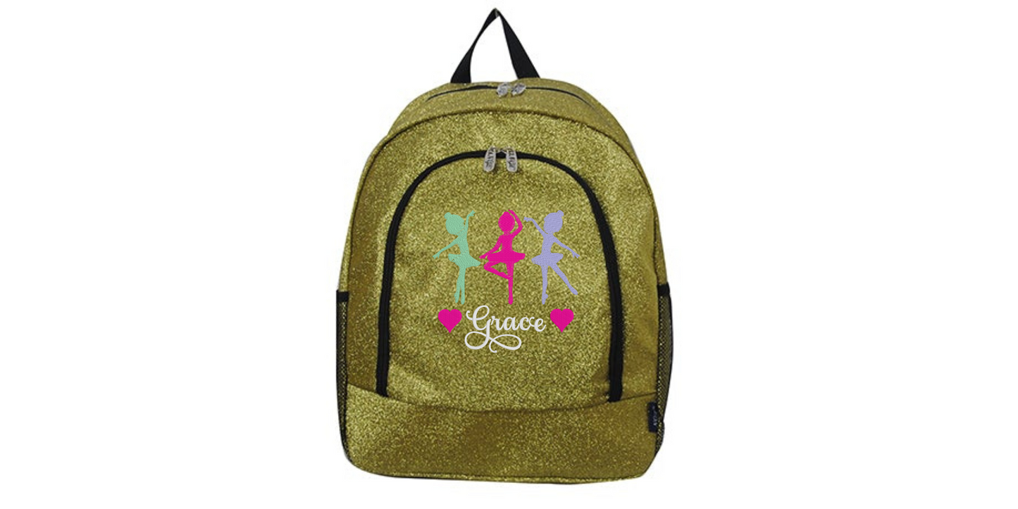 Customizable Royal Blue Glitter Dance Backpack – Stylish and Functional
