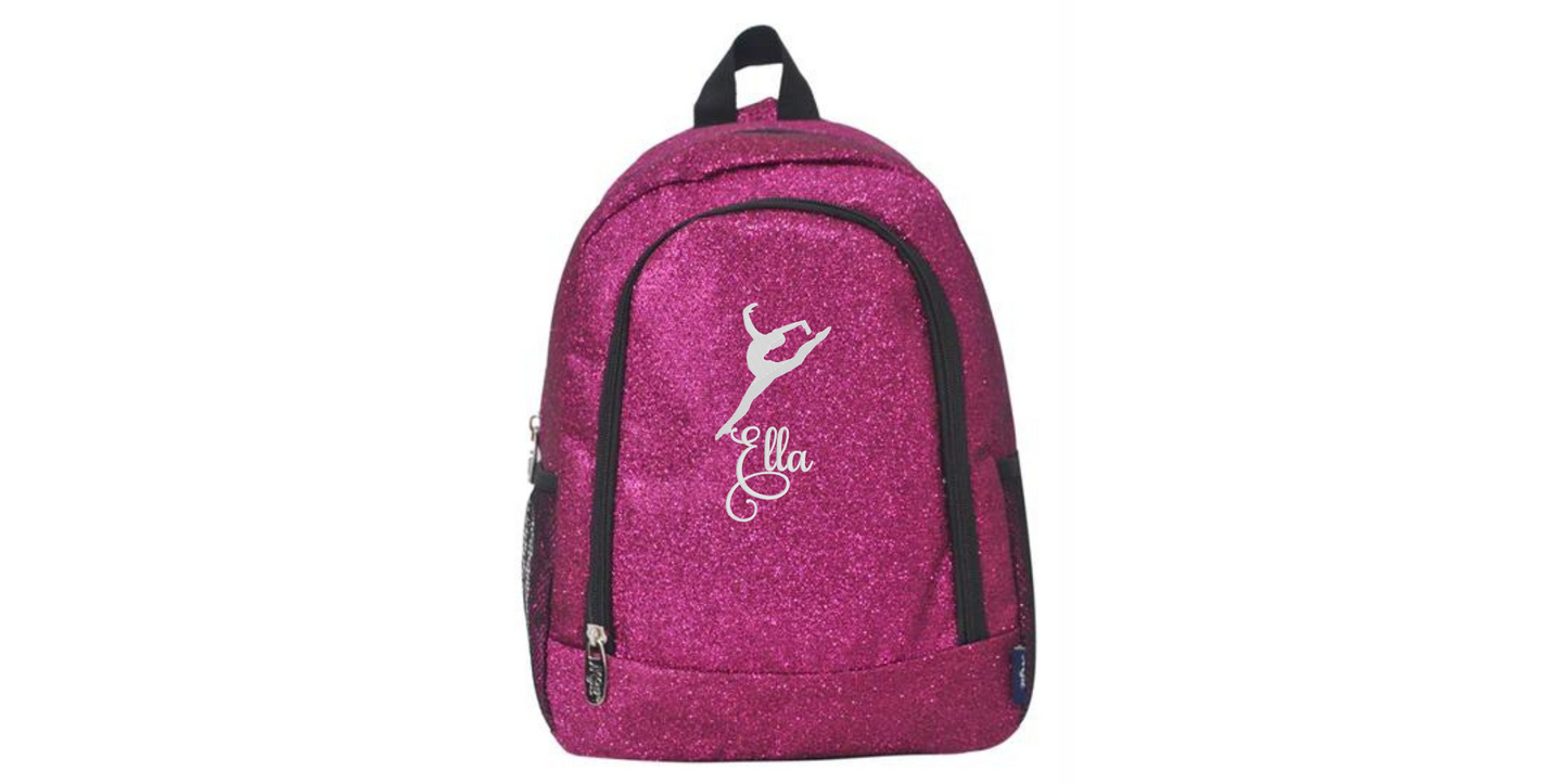 Customizable Embroidered Royal Blue Glitter Dance Backpack, Stylish and Chic