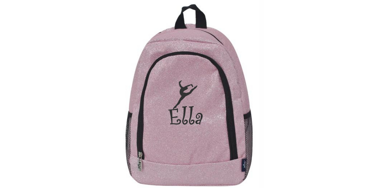 Customizable Embroidered Royal Blue Glitter Dance Backpack, Stylish and Chic
