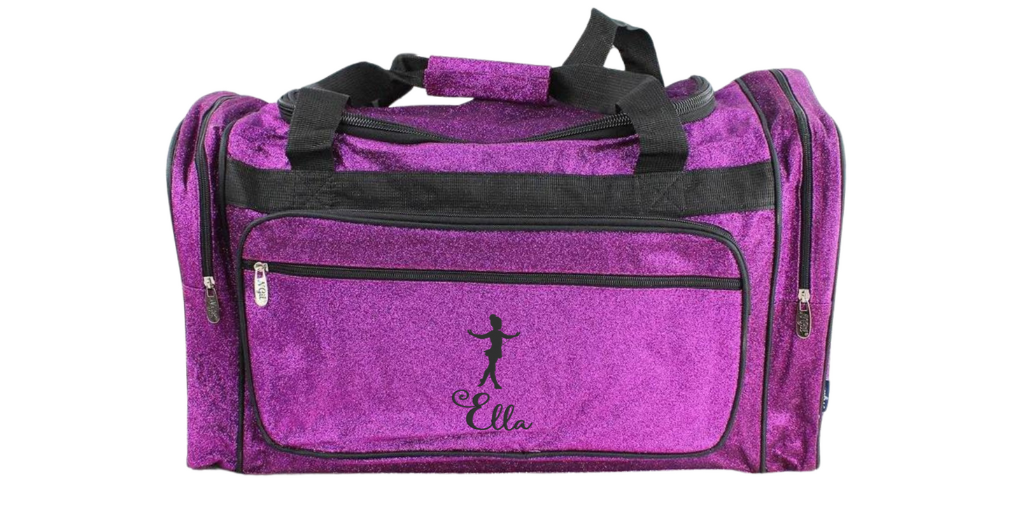 23-Inch Glitter Duffel Bag, Ideal for Dancers and Stylish Storage