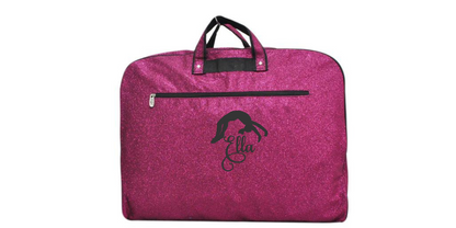 Glitter Gymnastics Uniform Bag with Embroidered Backflip Design
