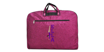 Black Glitter Gymnastics Uniform Bag with Handstand Embroidery, Personalized & Stylish