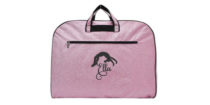 Glitter Gymnastics Uniform Bag with Embroidered Backflip Design