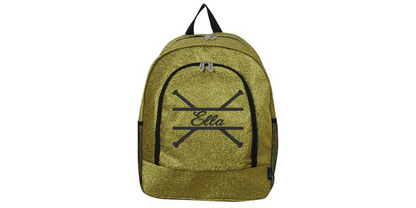 Personalized Monogrammed Glitter Backpack with Cheerleader Embroidery