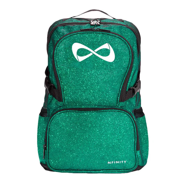 Personalized Teal Glitter Nfinity Cheer Backpack | Custom Cheerleader Competition Bag | Sparkle Athletic School Backpack Gift for Girls