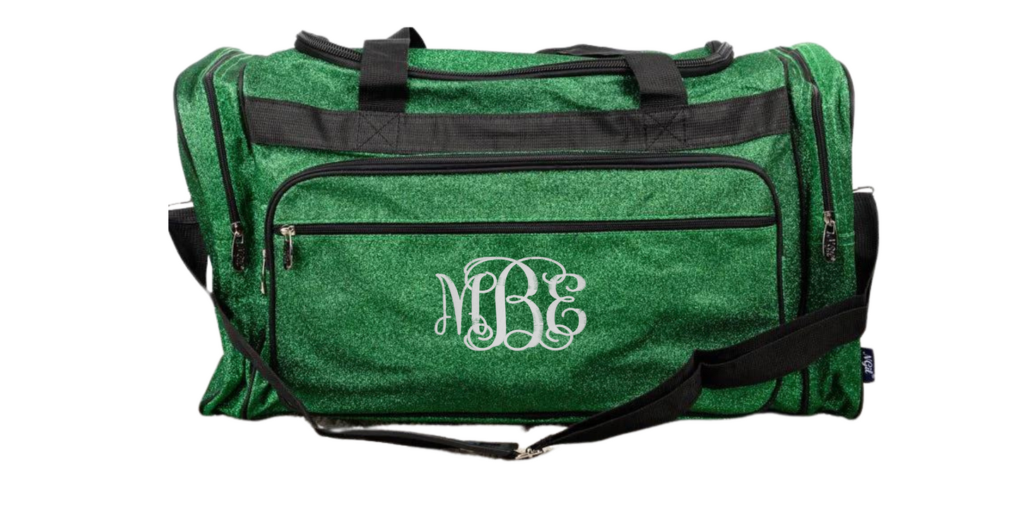 Chic 23-Inch Glitter Monogrammed Duffel Bag, Personalized and Stylish