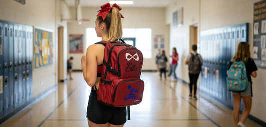 Nfinity Sparkle Glitter Cheerleader Backpack with Embroidered Design