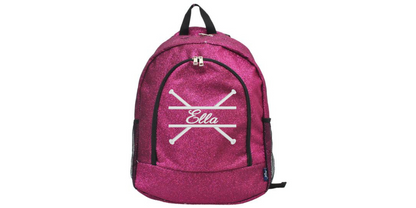 Personalized Monogrammed Glitter Backpack with Cheerleader Embroidery