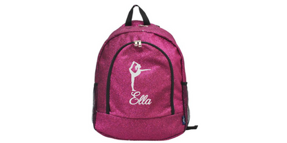 Green Glitter Gymnast Backpack. Sparkle Your Way to Victory!