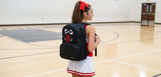 Nfinity Sparkle Glitter Backpack with Cheerleader Football Megaphone Design