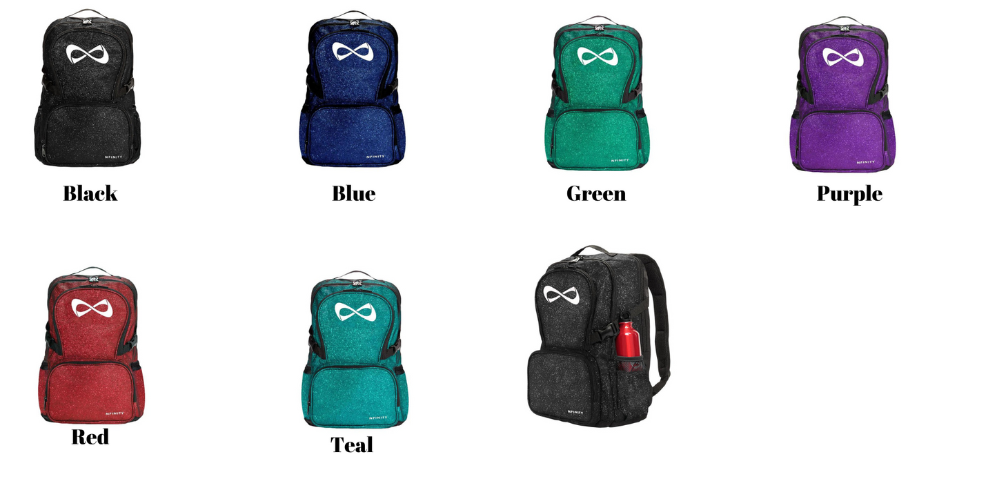 Nfinity Sparkle Glitter Backpack with Embroidered Dancer Leap Design