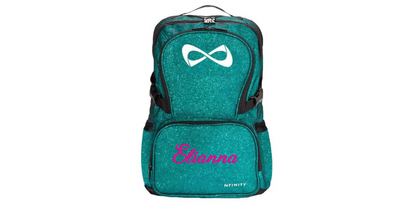 Personalized Green Glitter Nfinity Backpack for Cheer, Dance & Sports