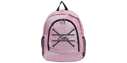 Personalized Monogrammed Glitter Backpack with Cheerleader Embroidery