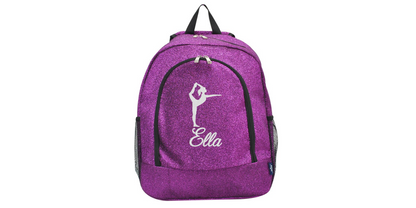 Green Glitter Gymnast Backpack. Sparkle Your Way to Victory!