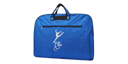 Personalized  Glitter Garment Bag with Embroidered Leaping Dancer Design
