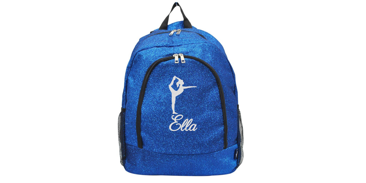 Green Glitter Gymnast Backpack. Sparkle Your Way to Victory!