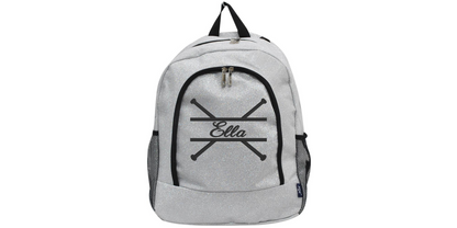 Personalized Monogrammed Glitter Backpack with Cheerleader Embroidery