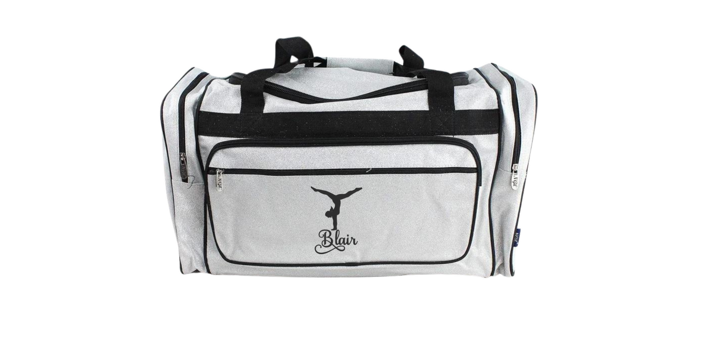 23-Inch Glitter Duffel Bag for Gymnasts, Stylish & Functional Gear
