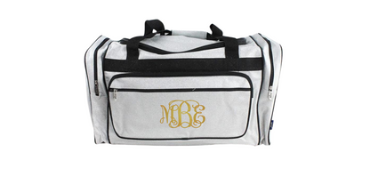 Chic 23-Inch Glitter Monogrammed Duffel Bag, Personalized and Stylish
