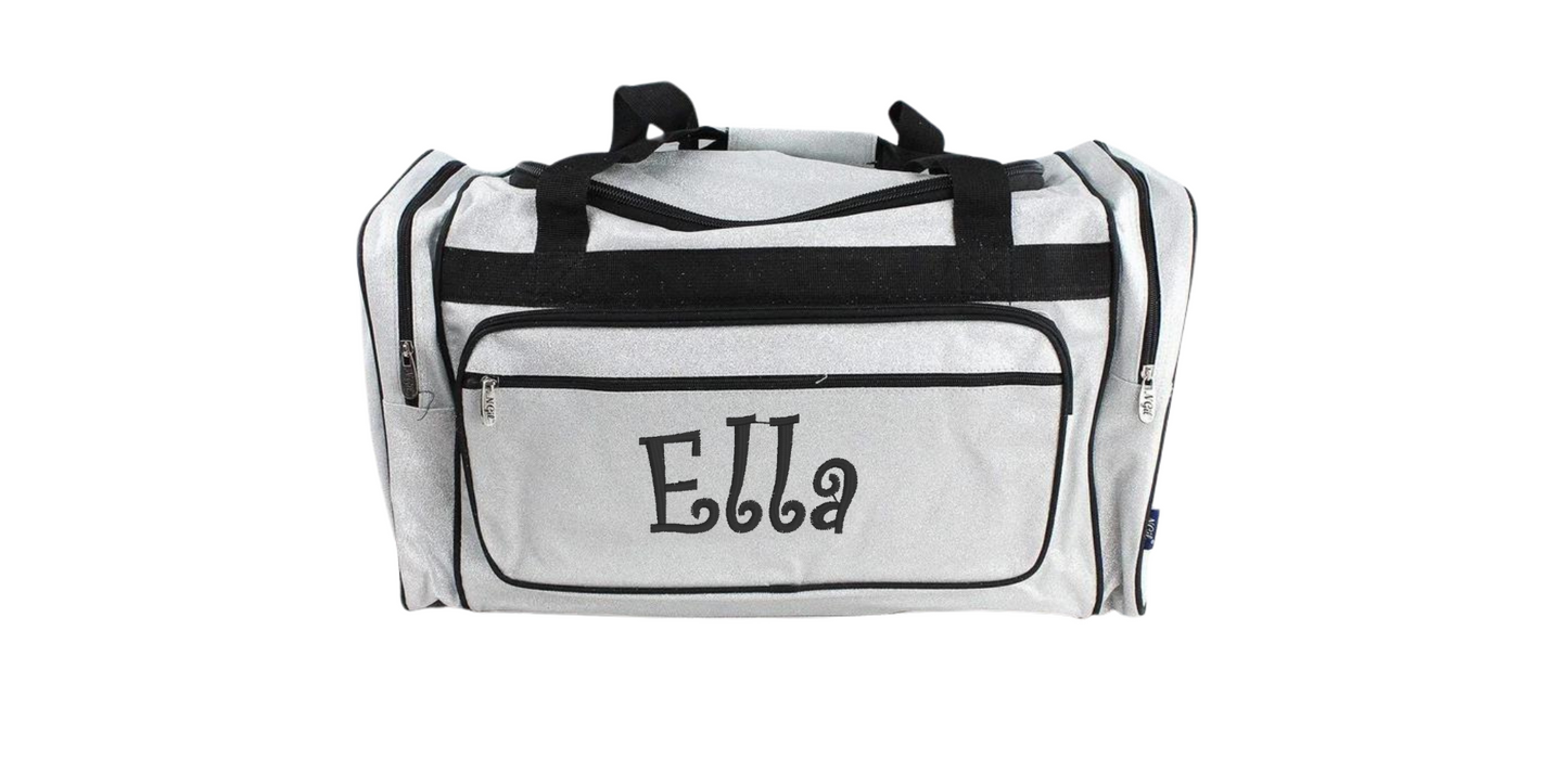 Personalized 23-Inch Glitter Monogrammed Duffel Bag, Stylish and Unique