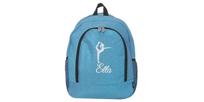 Green Glitter Gymnast Backpack. Sparkle Your Way to Victory!