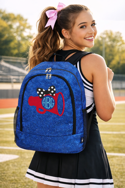 Personalized Cheer Backpack – Custom Glitter Cheerleading Bag with Monogram