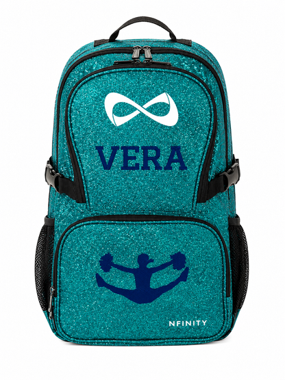 Personalized Nfinity Teal Cheer Backpack – Custom Name Sparkle Cheer Bag with Classic Design (Copy)