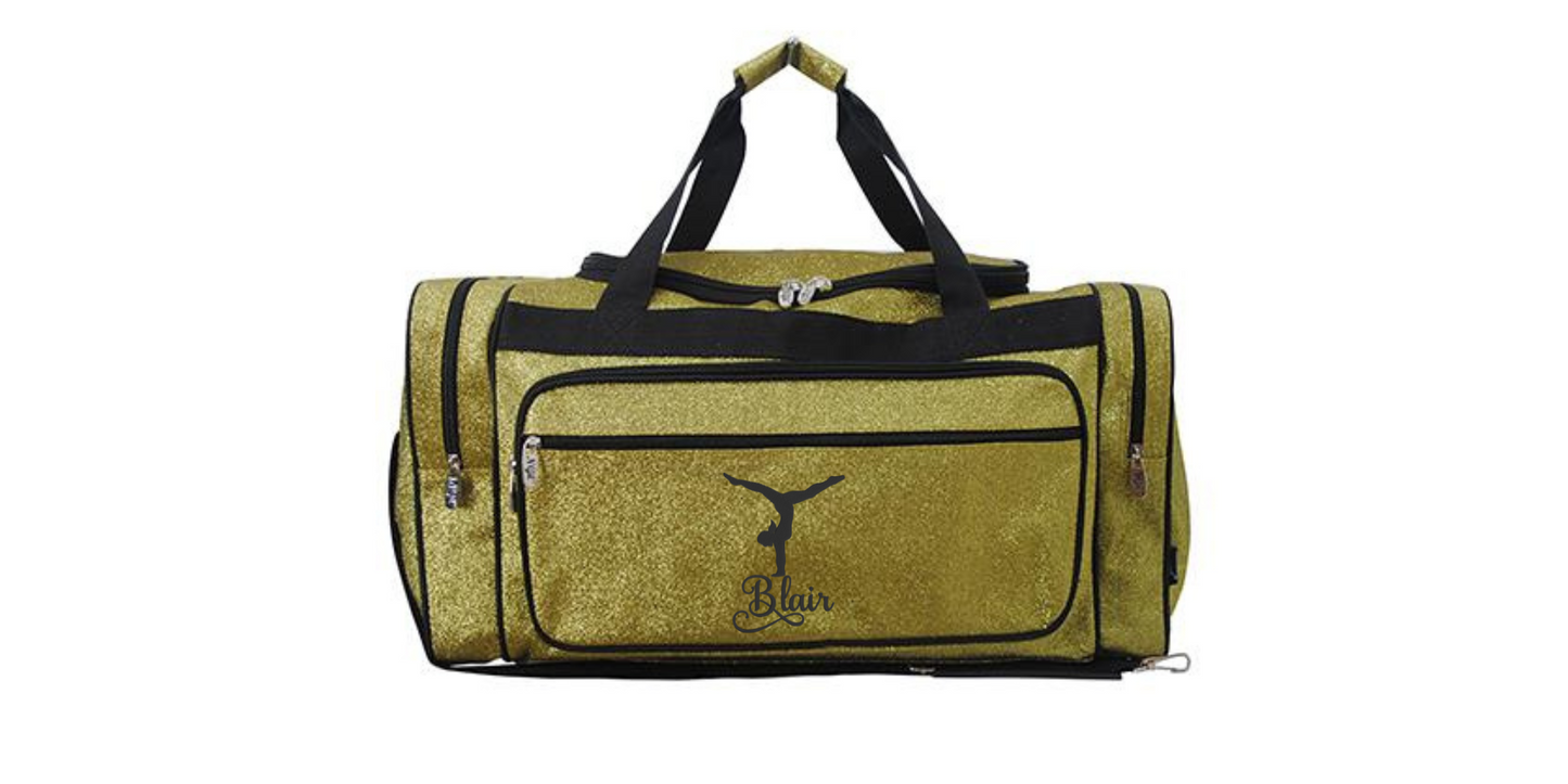 23-Inch Glitter Duffel Bag for Gymnasts, Stylish & Functional Gear