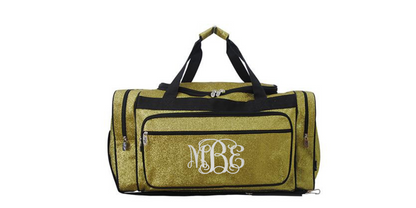 Chic 23-Inch Glitter Monogrammed Duffel Bag, Personalized and Stylish