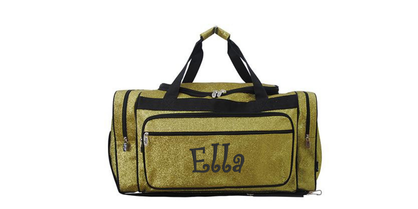 Personalized 23-Inch Glitter Monogrammed Duffel Bag, Stylish and Unique