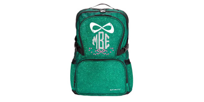 Nfinity Sparkle Glitter Backpack, Personalized Floral Monogram