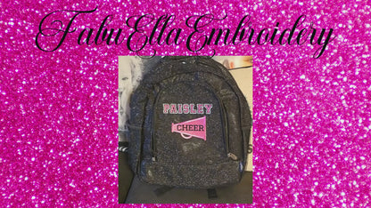 Personalized Glitter Cheer Backpack – Custom Name Bag