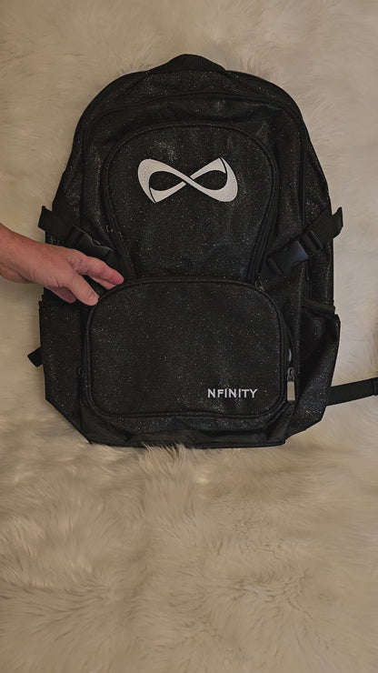 Nfinity Sparkle Glitter Backpack with Embroidered Dancer Leap Design