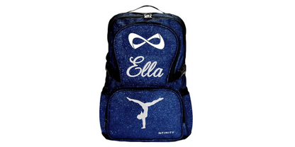 Nfinity Sparkle Glitter Backpack with Embroidered Handstand Design