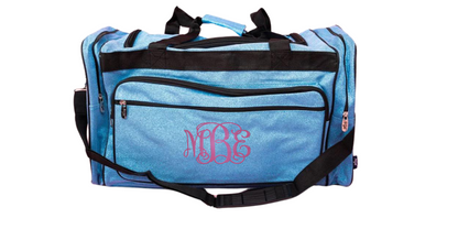 Chic 23-Inch Glitter Monogrammed Duffel Bag, Personalized and Stylish
