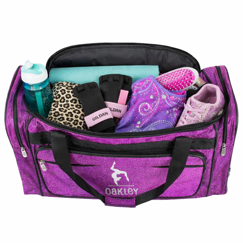 Personalized Pink Dance Duffle Bag – Custom Name Ballet & Gymnastics Glitter Gear Bag